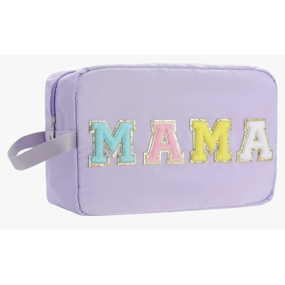 MAMA Chenille Letter Cosmetic Bag | Travel Makeup Pouch - Picture 2 of 10